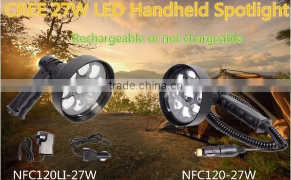 Powerful Rechargeable 27w led light for military portable led super bright outdoor lighting