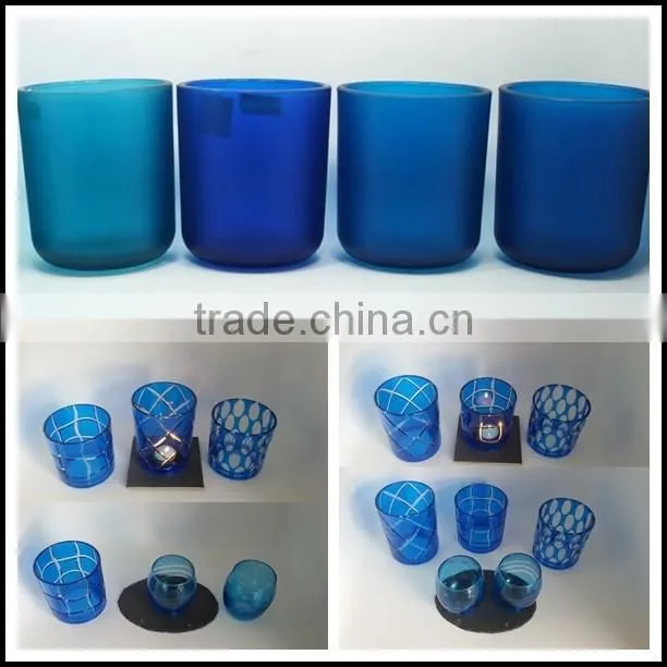 450-600ml solid black egg glass candle container