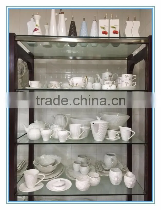 hotel arabic coffee sets for banquet, ceramic embossed tableware set,China homeware