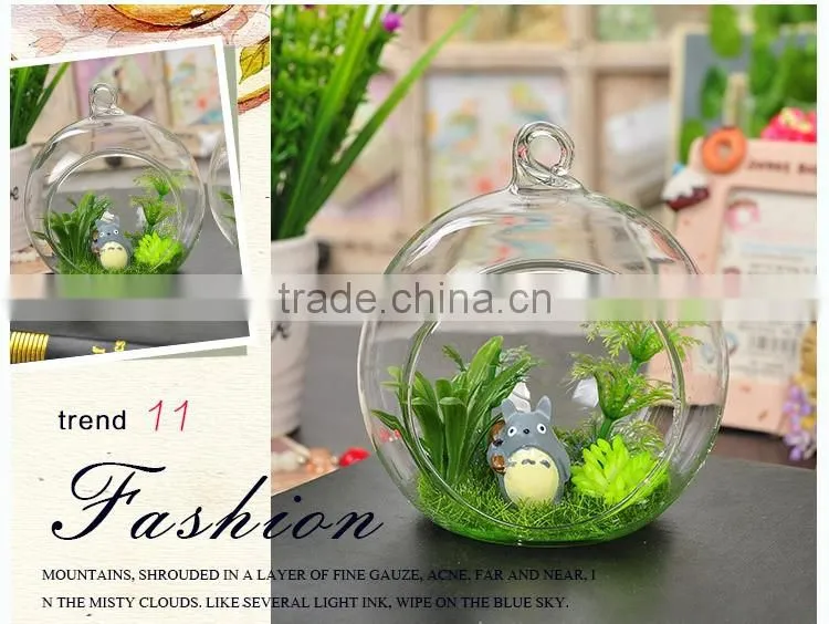 glass craft handmade home decoration hanging glass vase for flowers