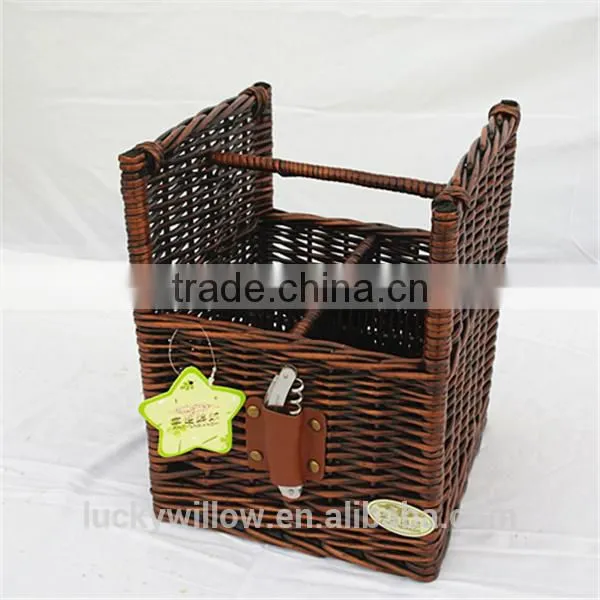 Christmas wine gift baskets in dark brown