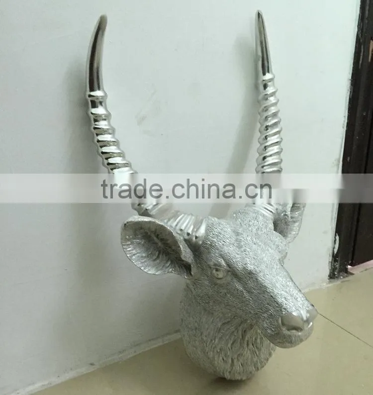 Polyresin goat head sculpture