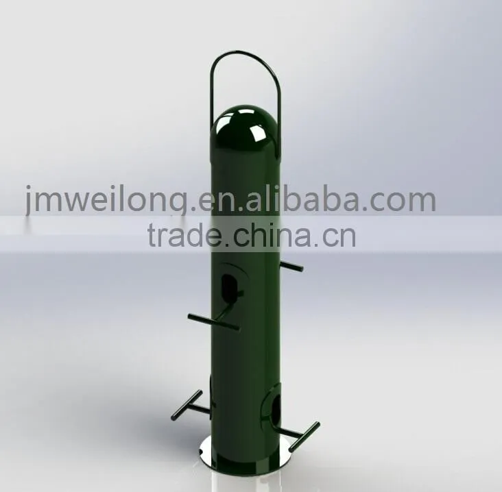 2015 newest Triple metal roof PC tube seed,peanut,fat ball bird feeder/seed feeder/Multi function metal tray bird feeders