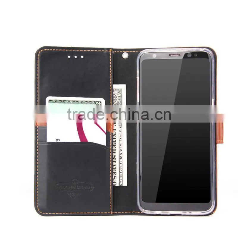 Double color card pocket PU&TPU cell phone case for Samsung