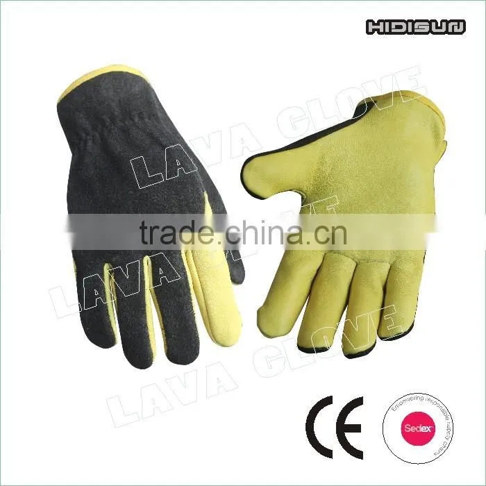 2017 Industry golden yellow goat leather safety glove