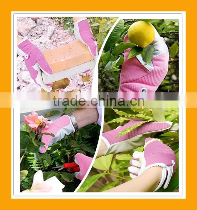 Hot Sell Women's Garden Safety Work Glove, Hand Protection Pigskin Leather Gardening Gloves, Fashionable Ladies Garden Glove