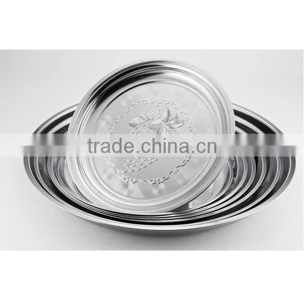 25cm to 80cm Kitchen Stainless Steels Round Serving Tray