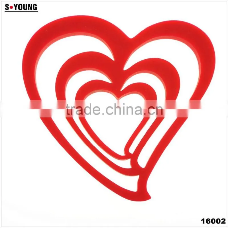 16002 heart shape silicone high temperature heat insulation mat kitchenwares silicone mat flexible silicone heating mat