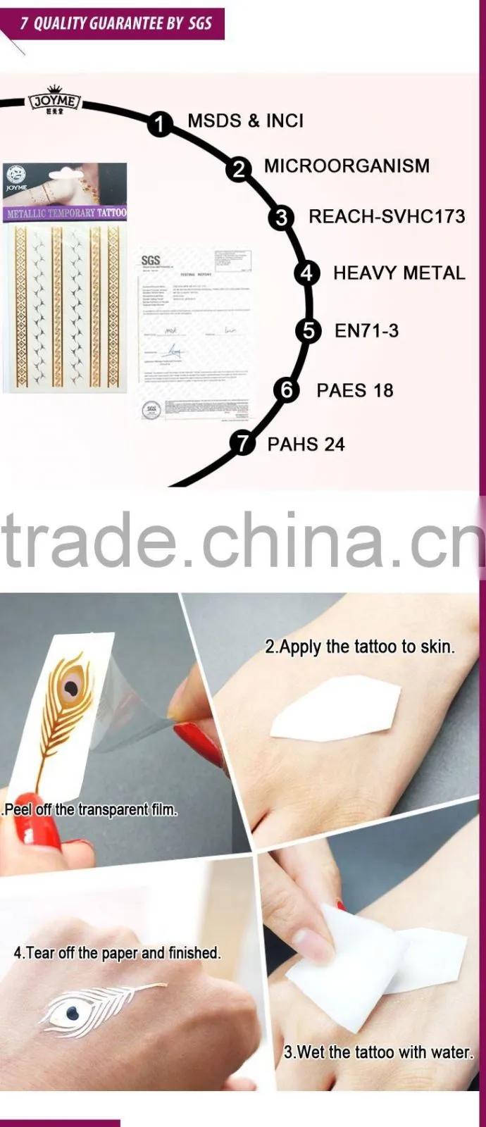 New 2017 Waterproof Temporary Tattoo Sticker For Halloween