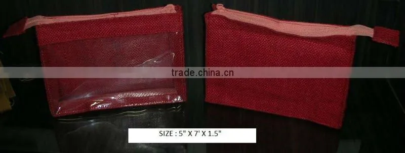 Jute packing bag with zip