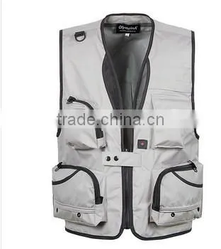 Man's Outdoor Multi-pocket Fishing Vest Outdoor Hiking Photography twill Vest Waistcoat Of Photographer made in China