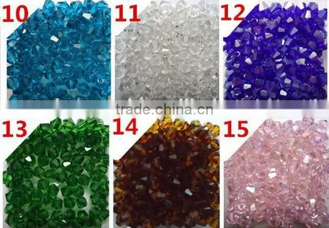 Charm Glass Beads Loose Spacer Beads 4mm Bicone Crystal Beads for DIY Jewelry