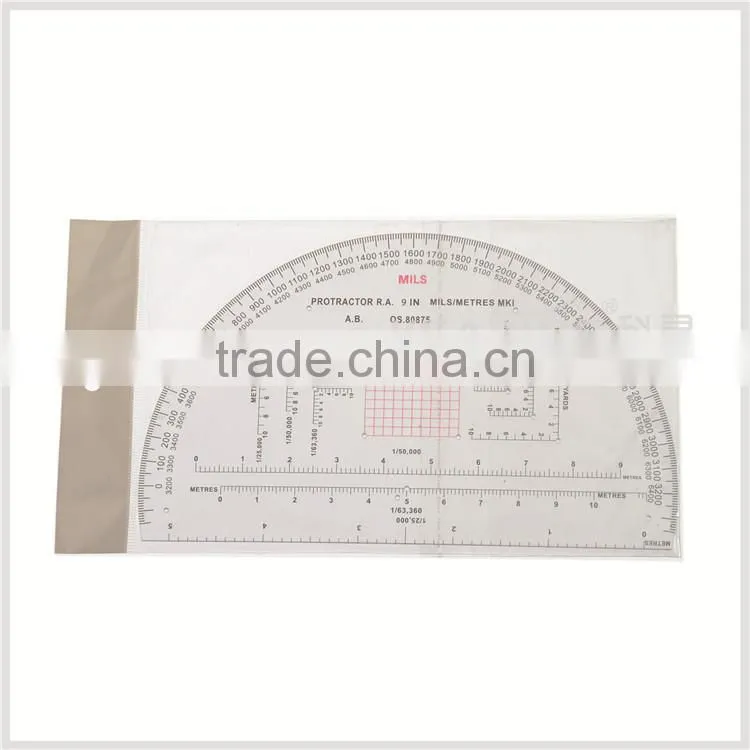 Kearing brand manufacture 9" inches Half Moon Military Protractor /military round protractor for pinpoint mapwork #KMP-3