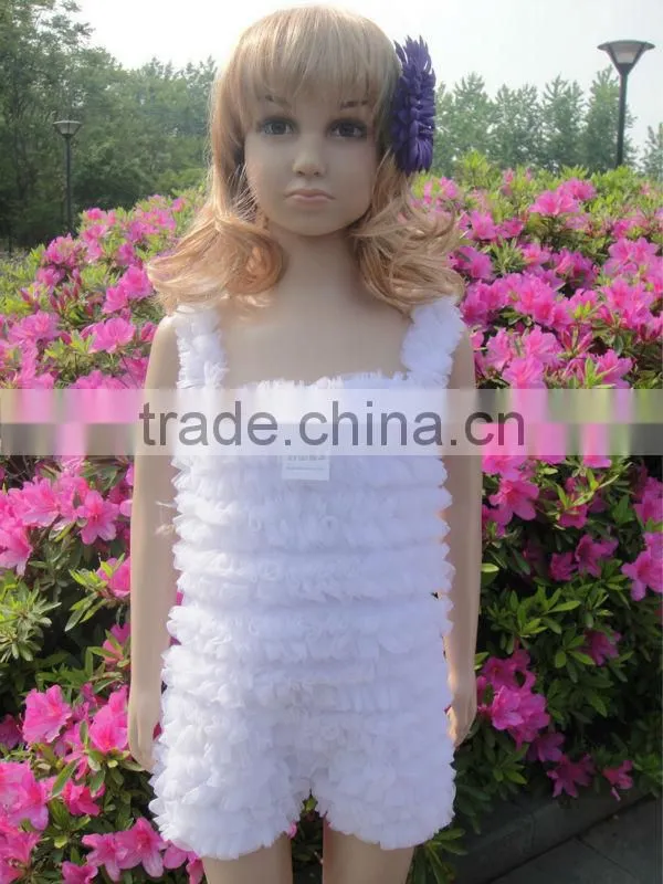 2014 wholesale factory sales sleeveless unisex baby petti ruffle baby lace leopard printed chiffon romper bodysuit