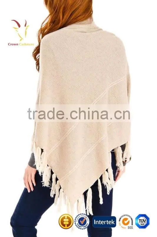 New Fashion Pashmina Wrap Fringed Ponchos Cashmere Poncho