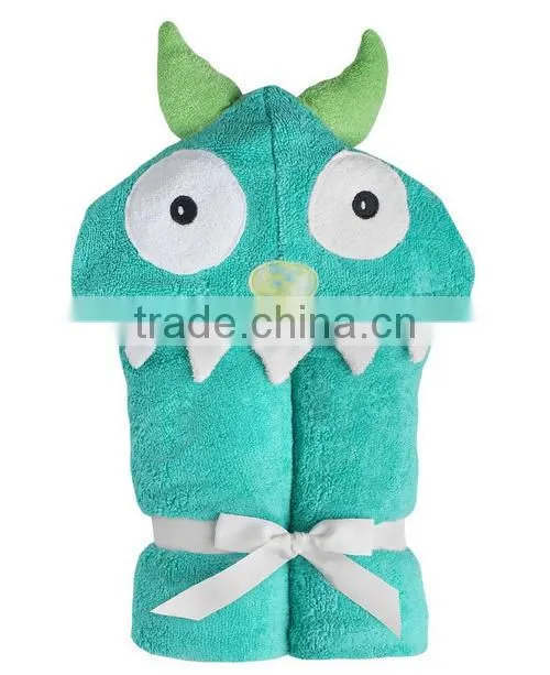 Custom animal design baby hooded towel poncho