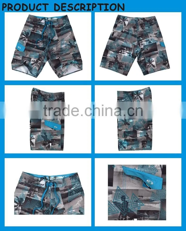 New Design 100% Polyester Men Board Short, Peach Beach Shorts