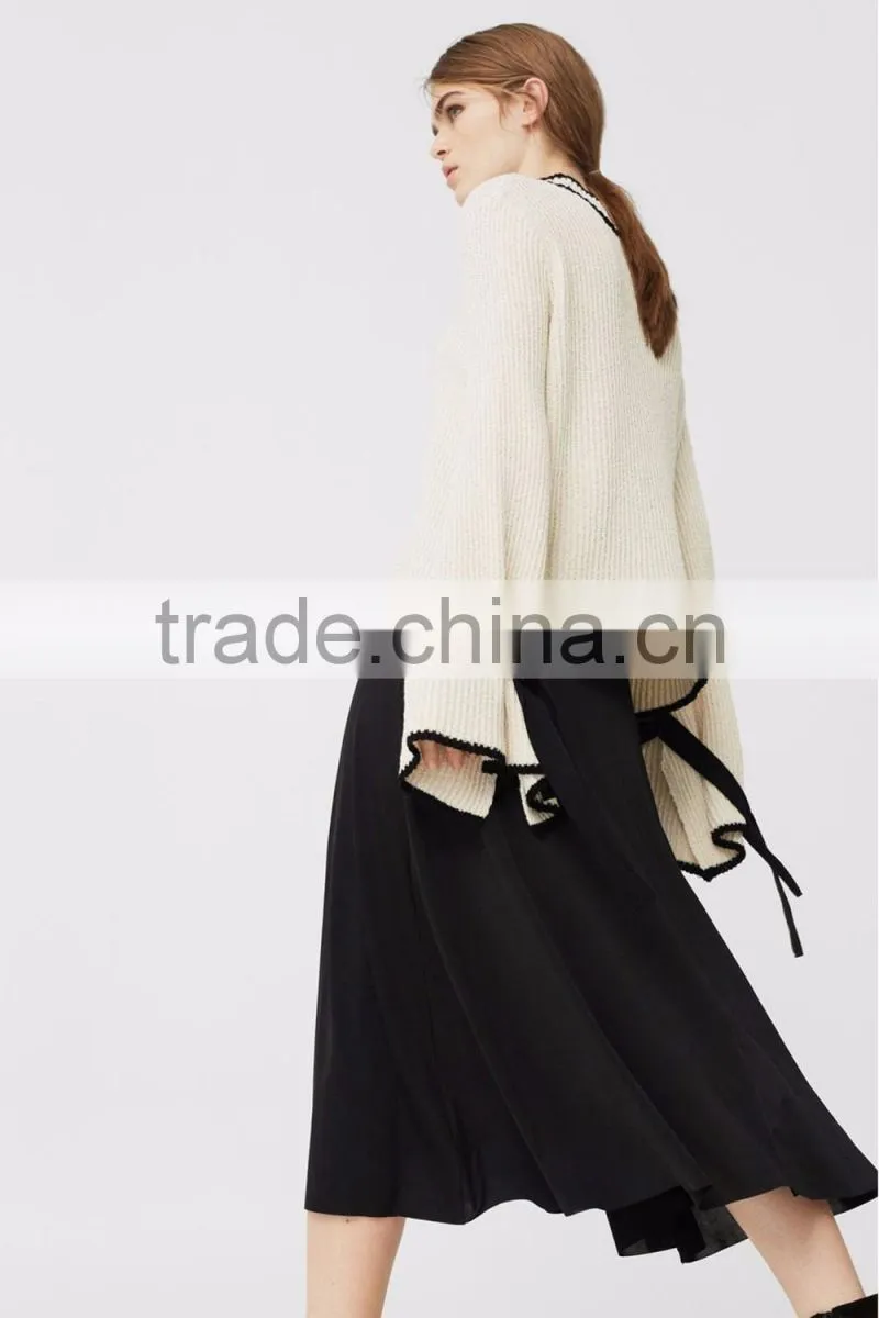 Korean Design Newest Girl's Knitted Sweater Ladies Top