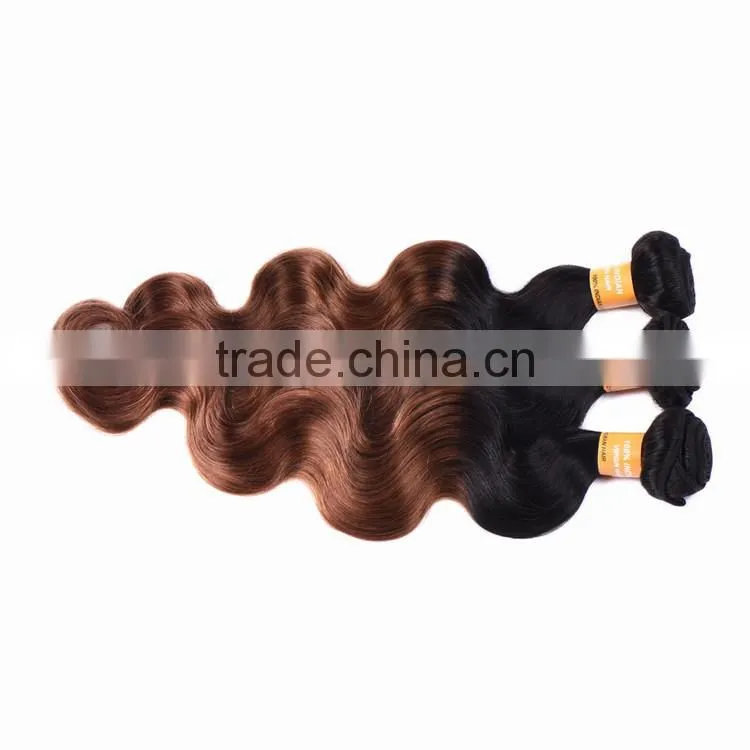Black Rose Indian Human Hair Weaves Wavy 1B/30# Body Wave Indian Ombre Hair Extension