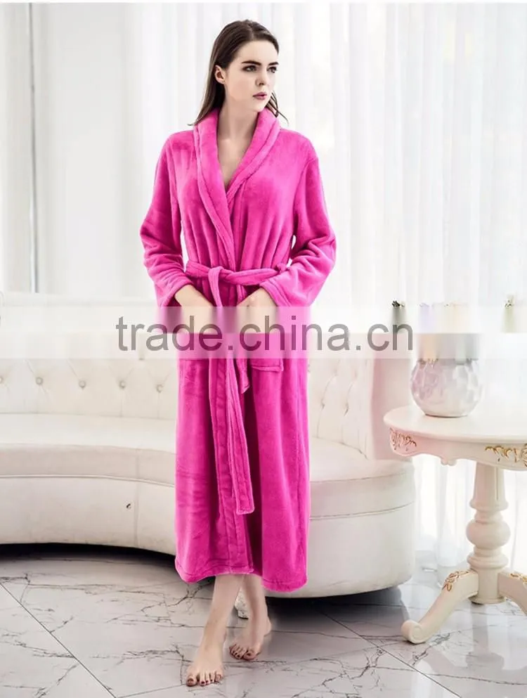 Polar fleece robe anti-pilling stripe formal wear light colors manufacture