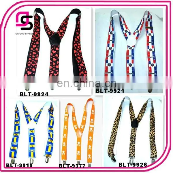 2014 fashion elastic suspender american flag braces