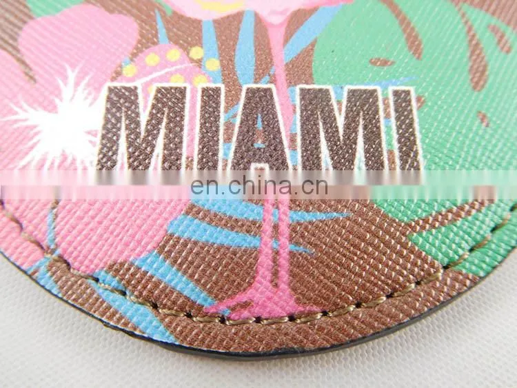 Eco Friendly Manufacturers Colorful Leather Keychain With Logo