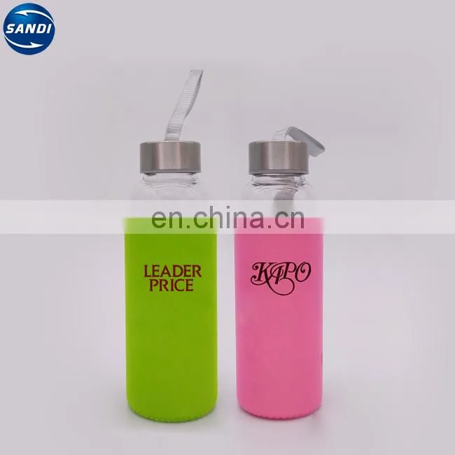 Promotional custom LOGO printed sports glass water bottle