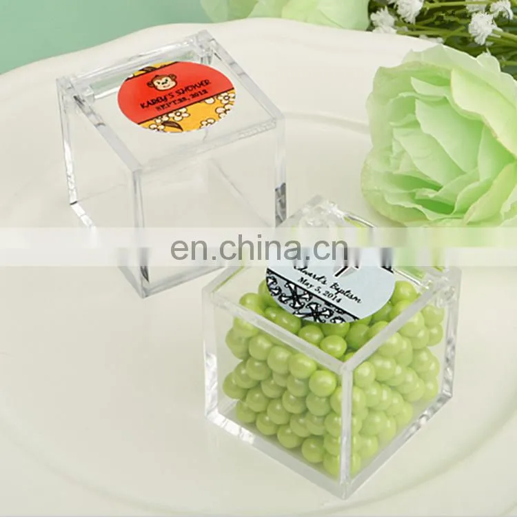Clear Personalized Acrylic Wedding decorate Favor Boxes
