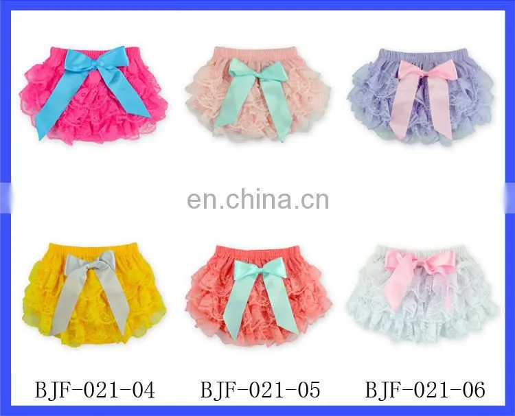 Wholesale Baby Ruffled Bloomers Lace baby Girl Bloomers,solid color baby Diaper Cover