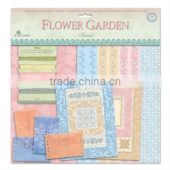 classic garden floral pattern ribbon scrapbooking