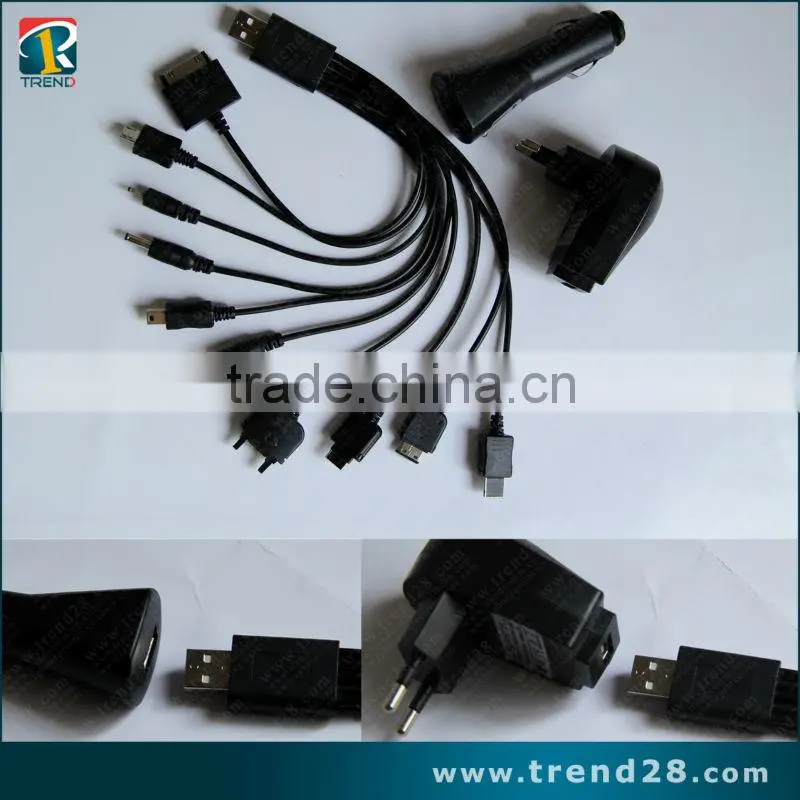 10in1 universal USB data charger cable for mobile phone multifunction 10 connector