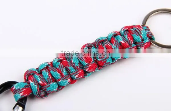 Color survival bracelet/metal buckle survival bracelet keychain wholesale
