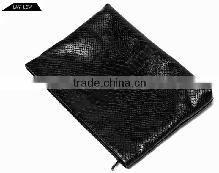 Fashion Genuine Cow Leather Python Pattern Lady Clutch Bag Purse for men