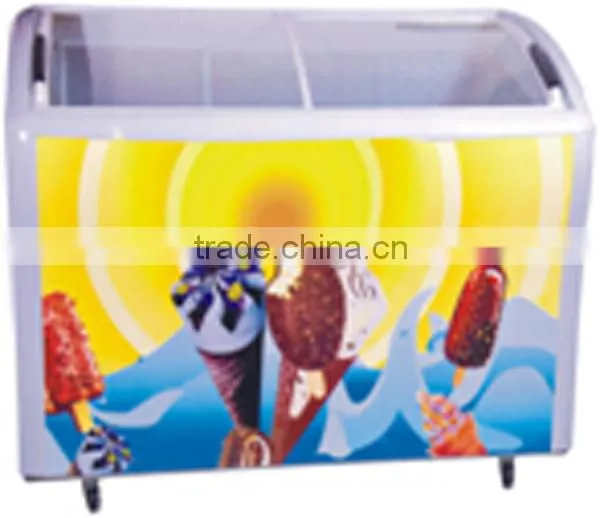 commercial ice cream display freezer with lock
