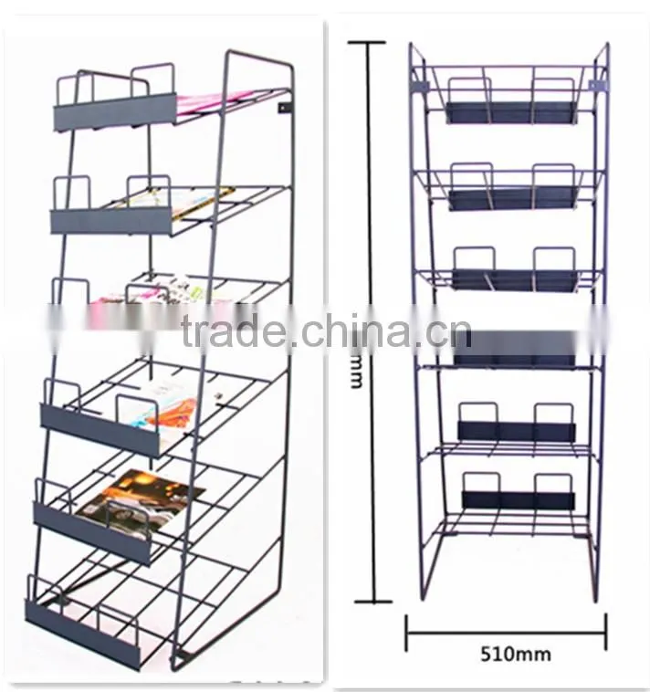 Metal iron newspaper floor standing display rack