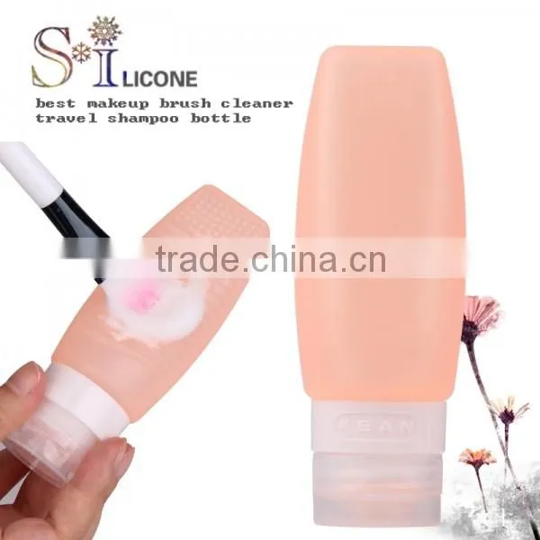 Blue/pink/purple Cute round silicone bottles with flip top cap, 38/60/80ml ball shape silica gel hand sanitizer bottle