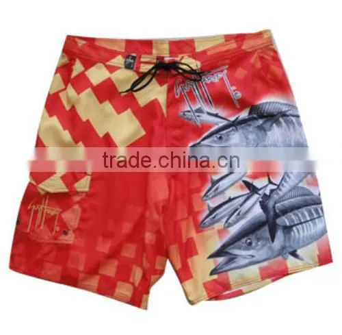 Popular Quick Dry Men's Slim Fit Board shorts with Flames
