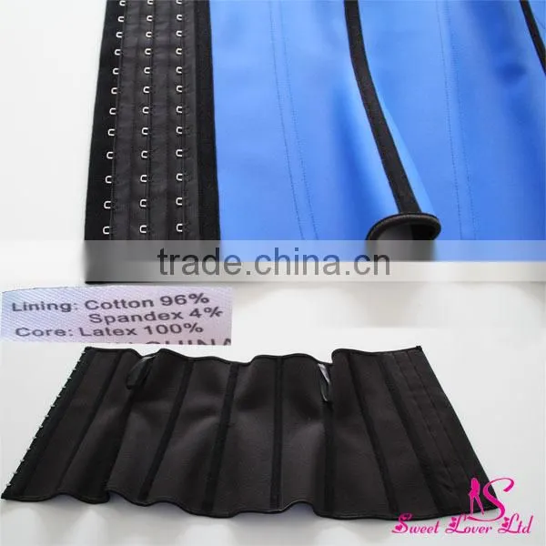 2016New Arrival Top Selling 3 Hooks Latex Black Vest Waist Cincher Wholesale For Women And Man