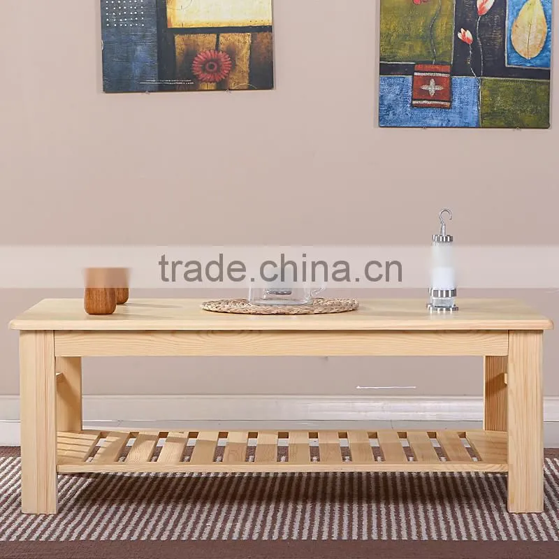 Solid wood furniture wooden coffee table design,pine wood table