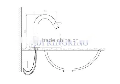High End Brass Basin Swan Neck Faucet