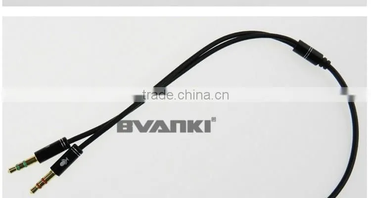 2016 trending products High Quality 3.5mm Y Splitter Audio Cable 1 female to 2 male AUX Cable bulk buy from china