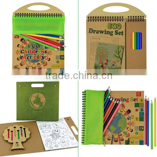Kids Creative Colored Pencils with Spiral Drawing Notebook