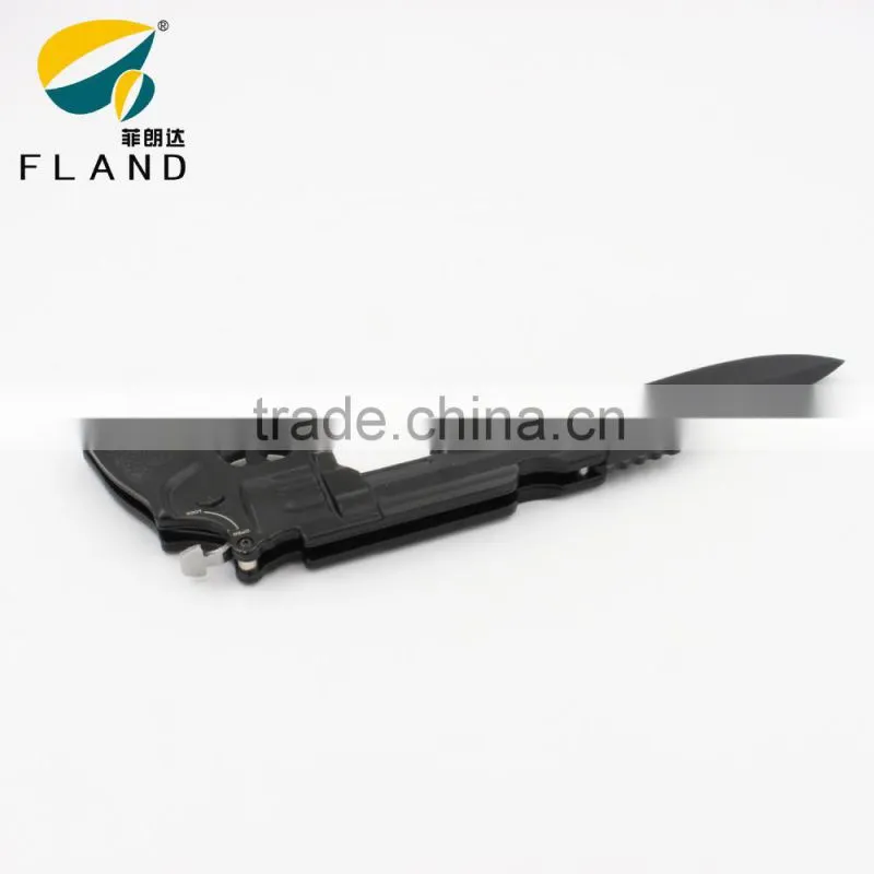 Black Oxide 3Cr13 Stainless Steel Blade machine gun shaped design Spring Assisted 8" pocket Knife