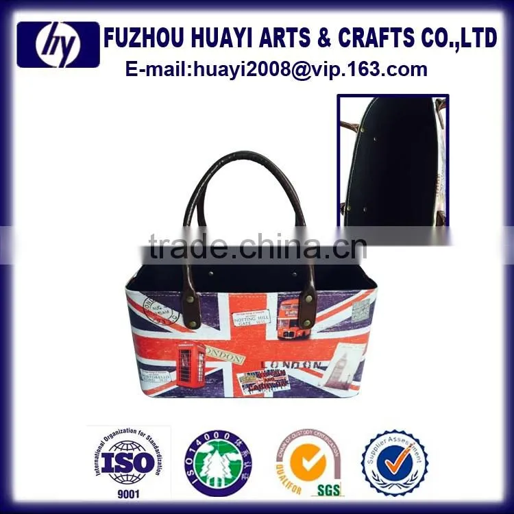 2016 new lifting yoke Colorful Foldable PU Magazine storage basket
