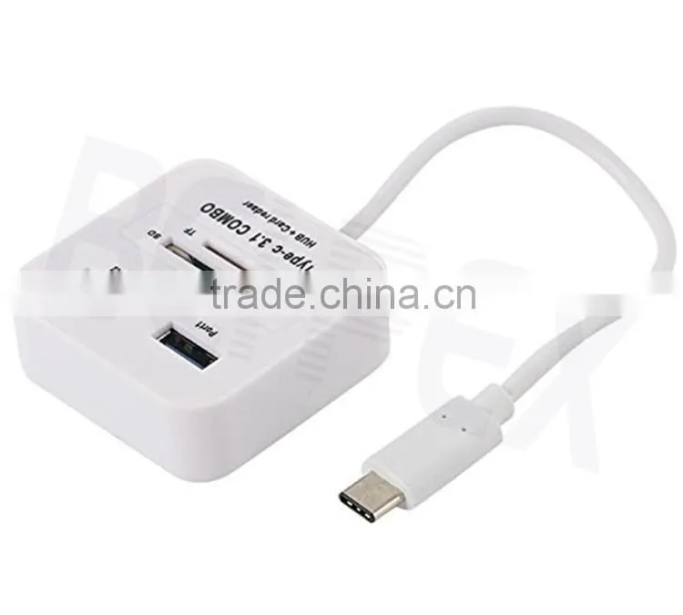 Universal Travel 3.1 Type C to 2 Ports Micro Card OTG Power Adapter