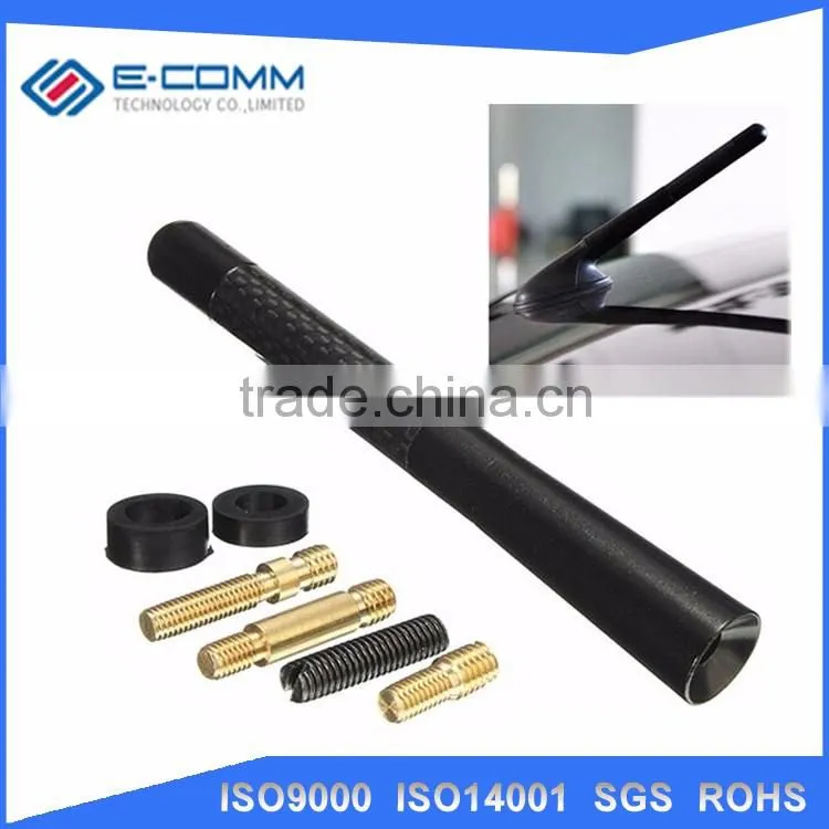 High Quality 4.72inch Universal Short Aluminum Auto Car Radio AM FM Carbon Fiber Antenna Replacement Screw Color Black