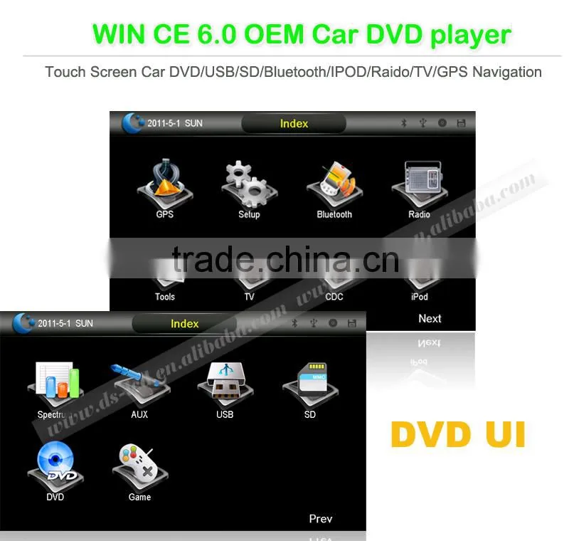 6.2 inch HD touch screen 2011 Buick Excelle car DVD GPS with IPOD,games,digital TV available