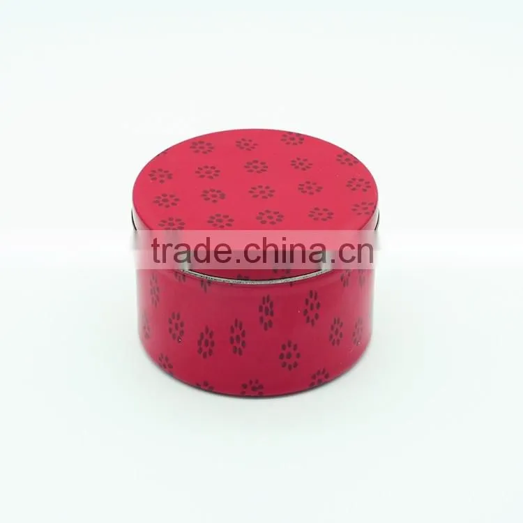 silvery tin scented soy candle with custom sticker