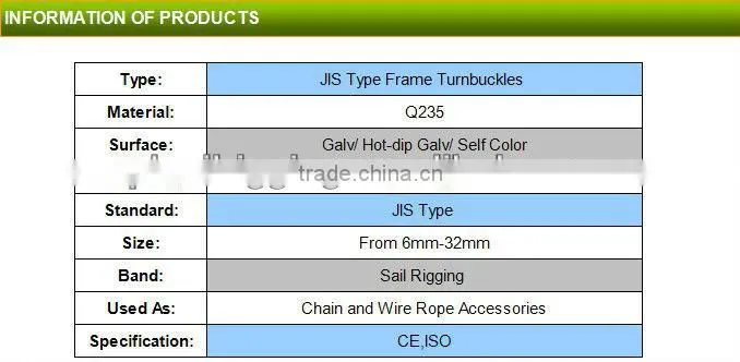 JIS frame type turnbuckle with terminal swivel