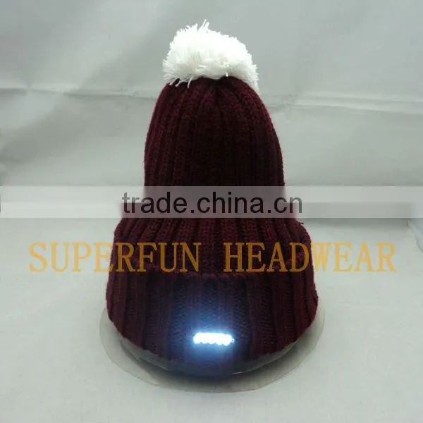 LED light acrylic beanie winter caps